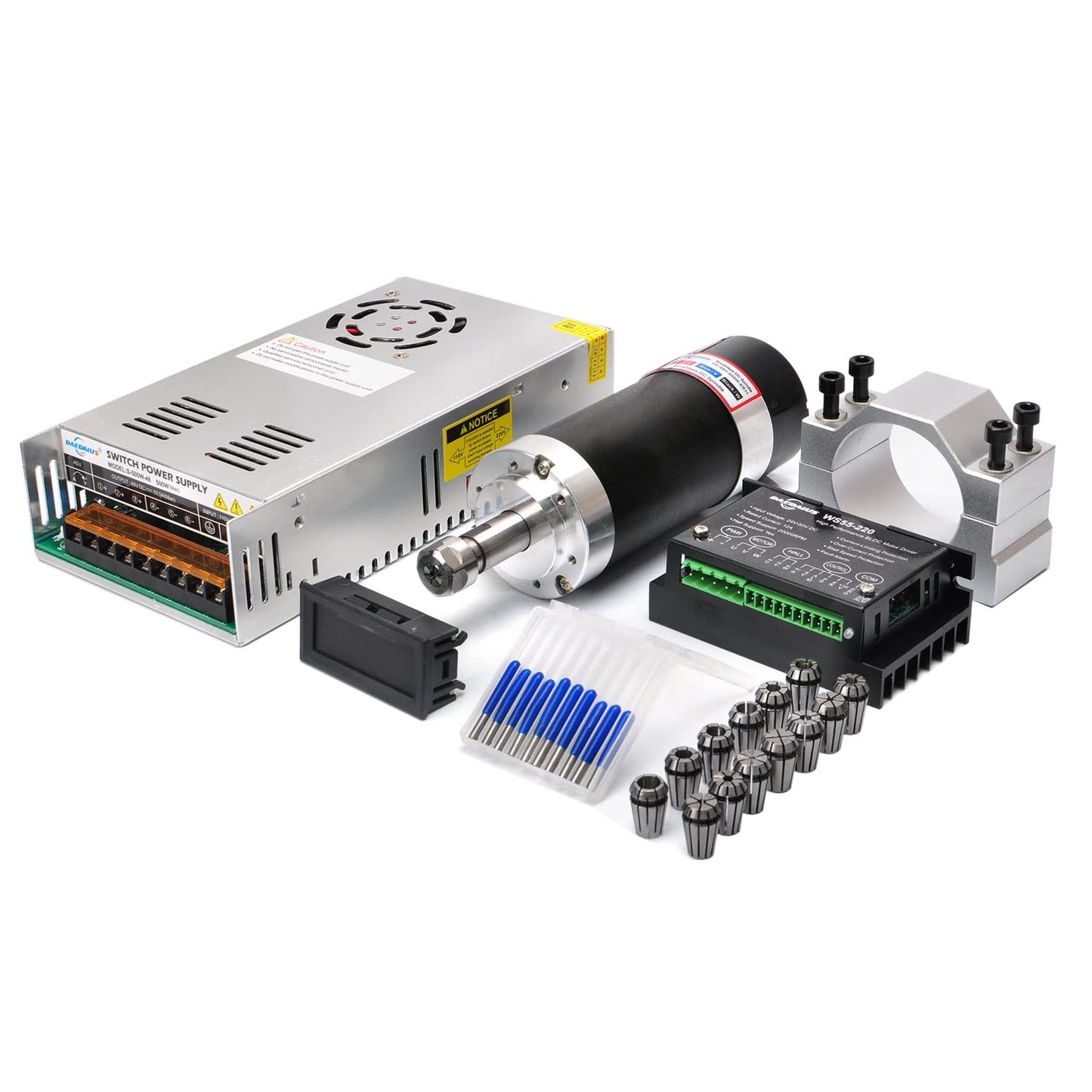 CNC Bürstenloser Spindelmotor Kit BLDC-600-ER11, ER11, 600w Er11 Kit