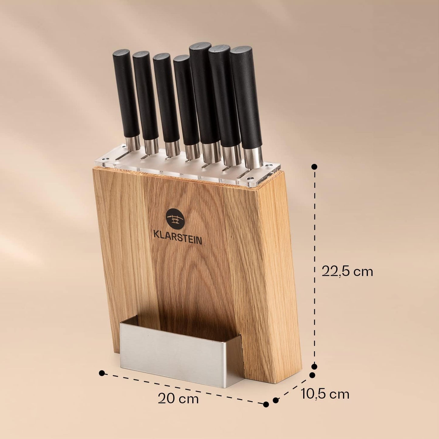 Messerblock Set, Eiche, 8-teilig