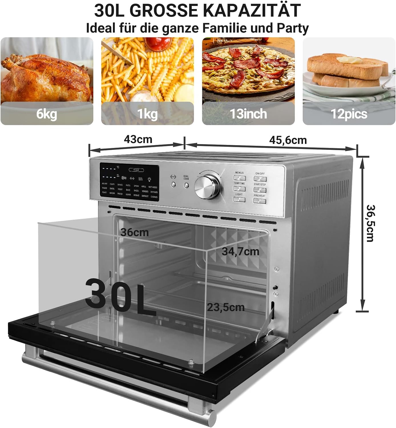 Heissluftbackofen, Rostfreier Stahl