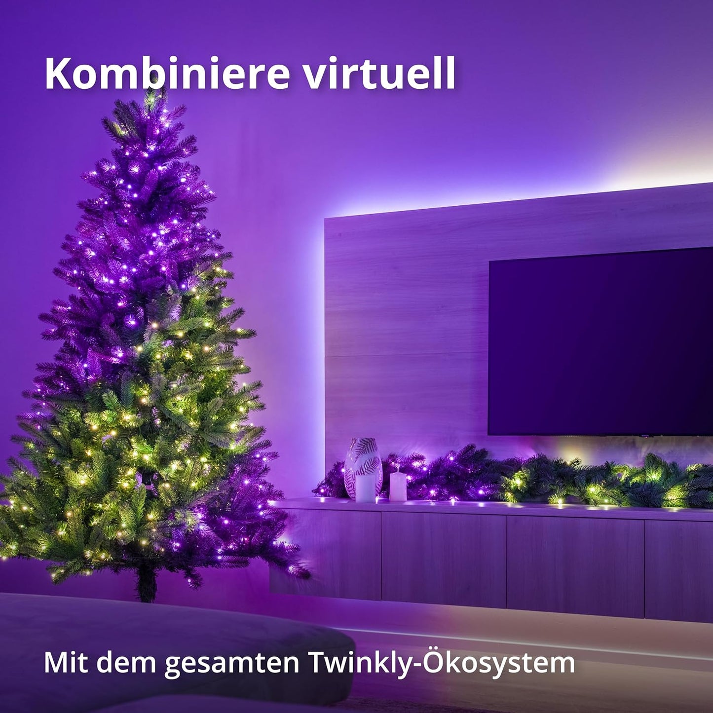 LED Lichterkette, Mehrfarbig + Weiss, 400 LED