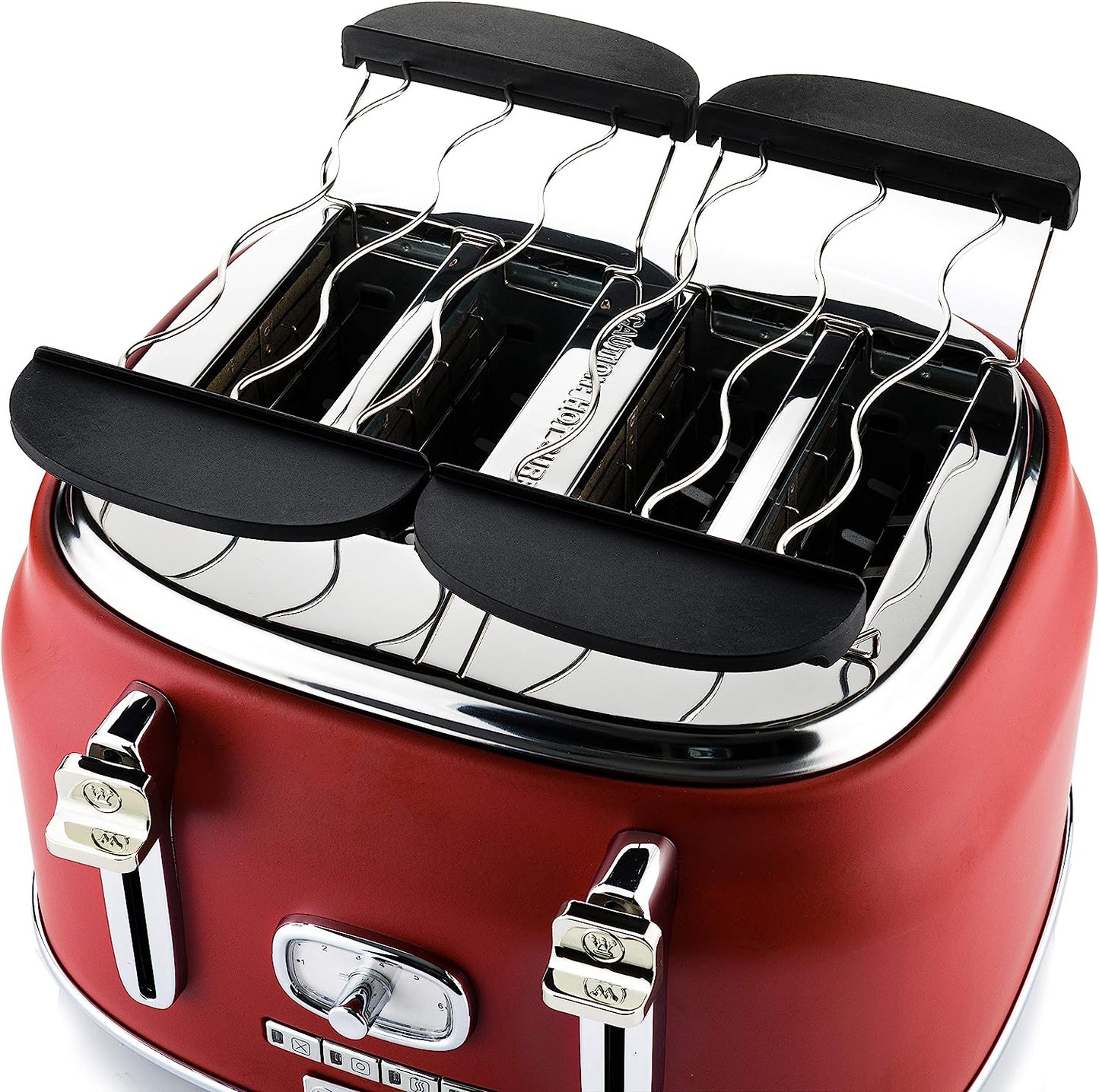 Frühstück-Set, Bundle mit 4-Scheiben Toaster rot