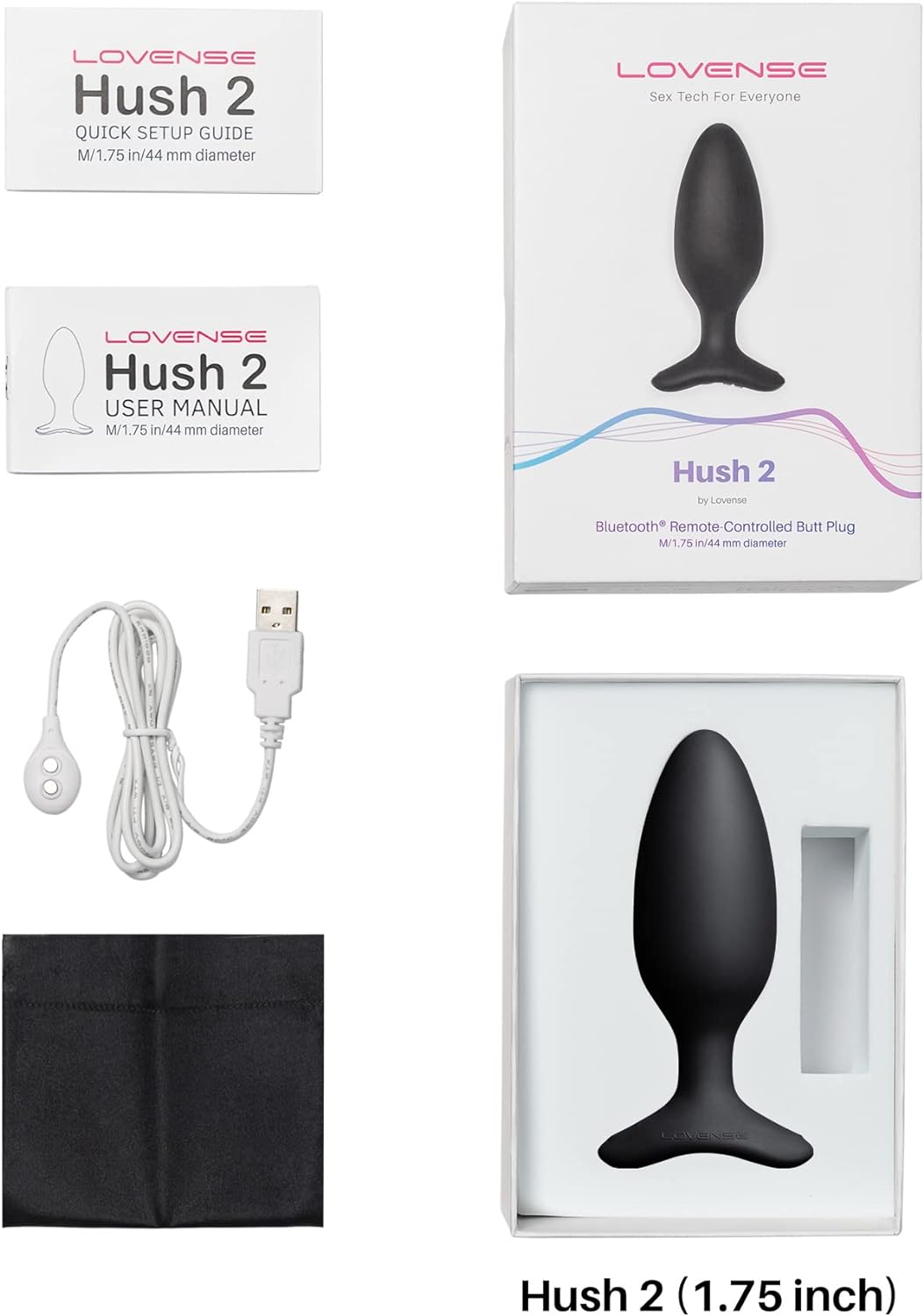 Hush 2 Butt Plug, Hush2-44.5mm