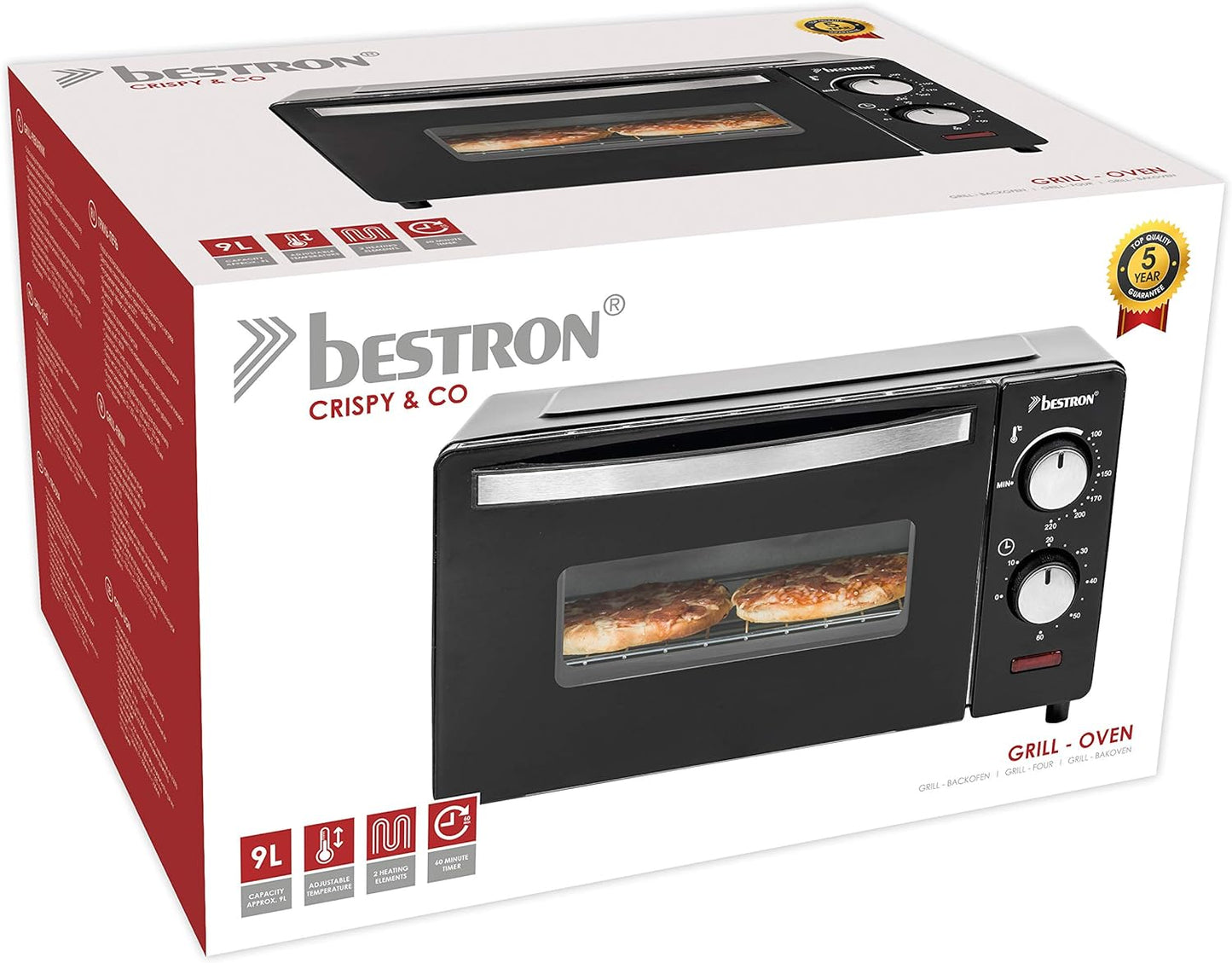 Mini Backofen AOV9, 9 Liter, Minibackofen