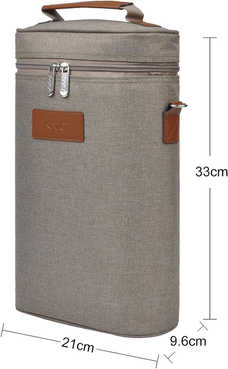 Weinkühltasche, Kühltasche 2 Flaschen - Grau
