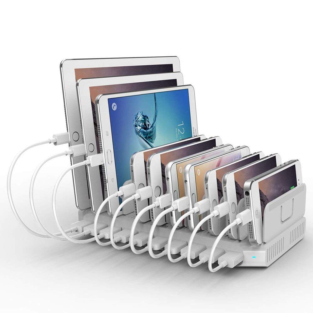 Multi-Ladestation, 96W-10 USB A, Weiss