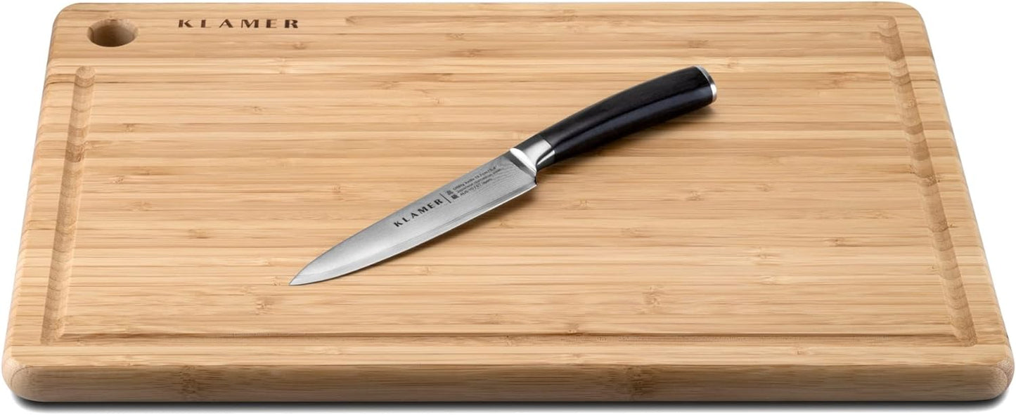 Premium Damast Allzweckmesser, Classic Damastmesser Pakkaholz|Allzweck 13,7cm