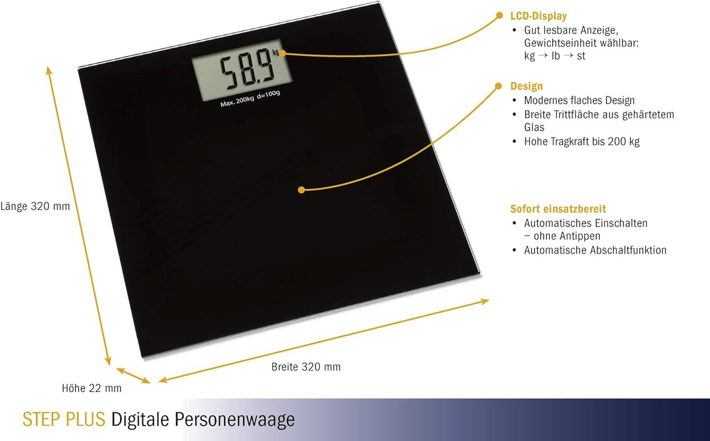 Digitale Personenwaage Step Plus