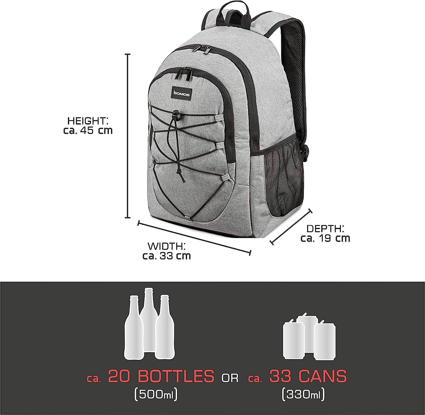 Kühlrucksack, Grau - Grösse L: 25l