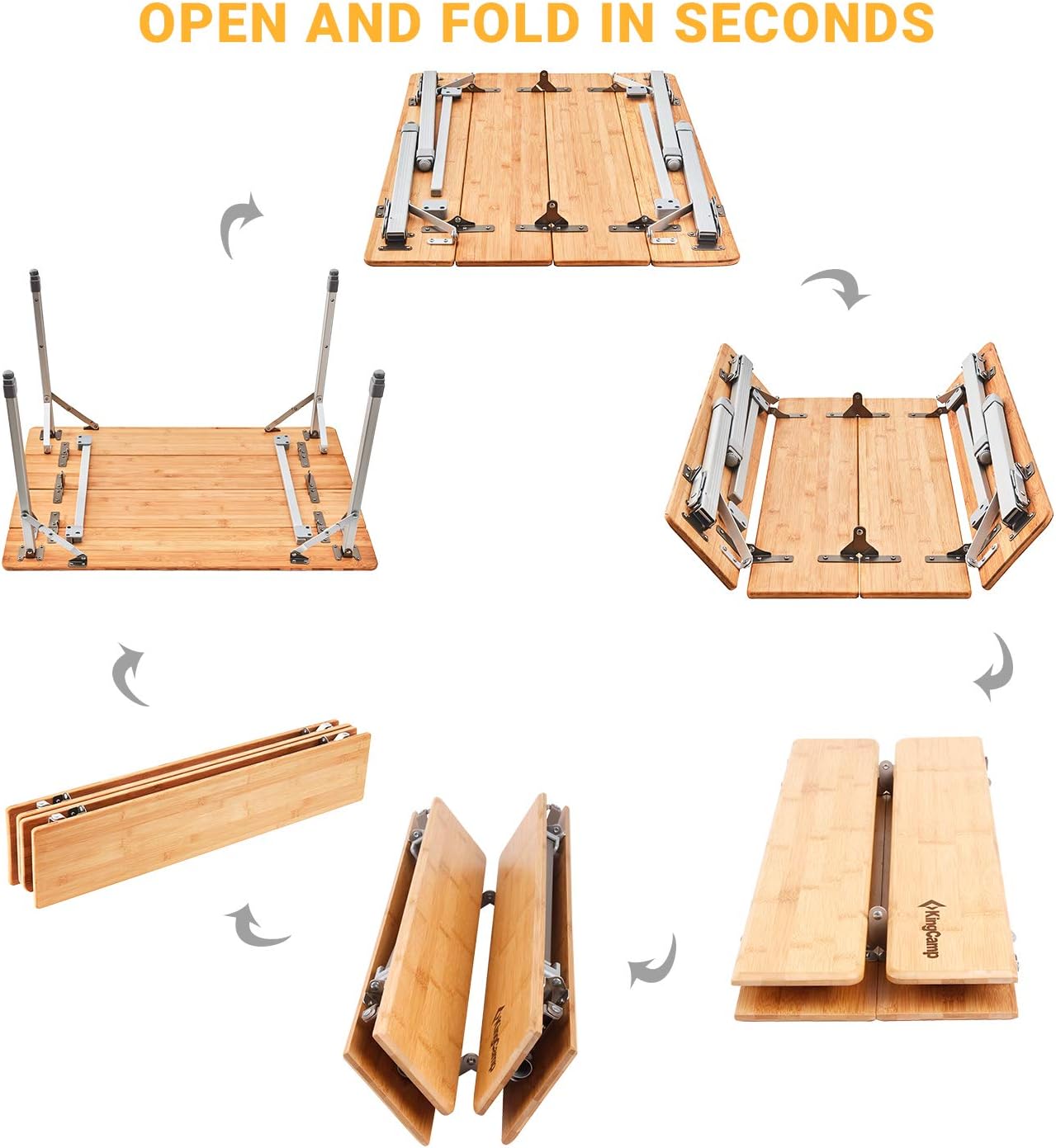 Campingtisch, 4 Taf./Gelb (100 × 65cm)