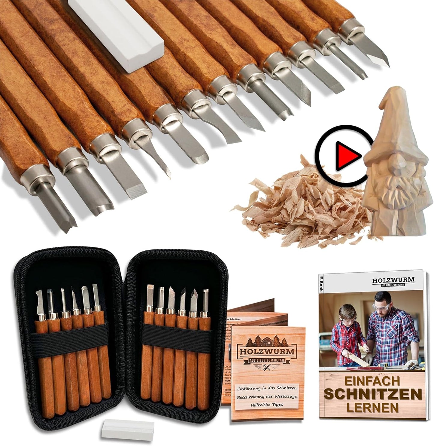 Holz-Schnitzwerkzeug Set 12-teilig