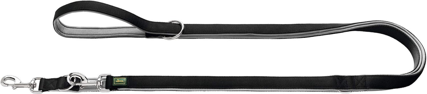 NEOPREN Hundeführleine, 2,0 x 200 cm schwarz/grau