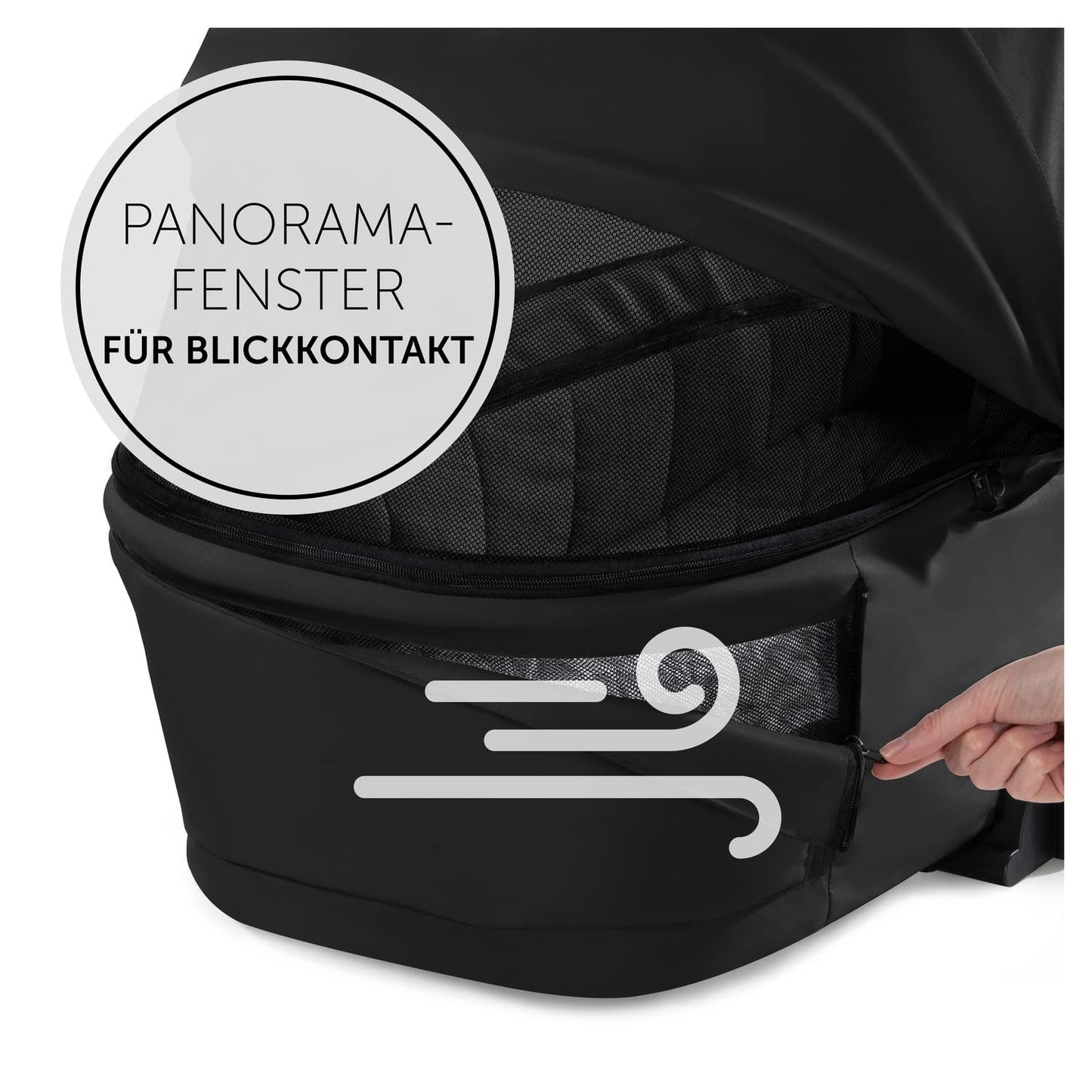Babywanne Walk N Care mit Memory-Knöpfen für Kinderwagen, Black Babywanne