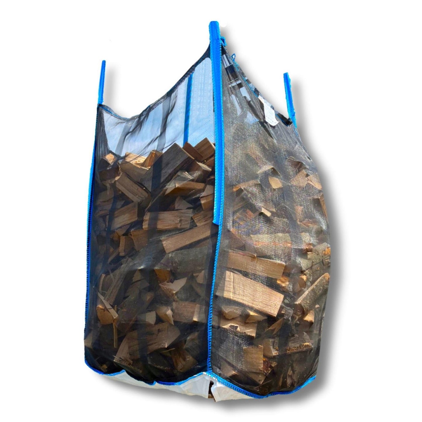 Big Bag Holz mit Netzgewebe, 10 Stück, 1.000 kg, 100x100x160 cm, 4-seitig Netz 10