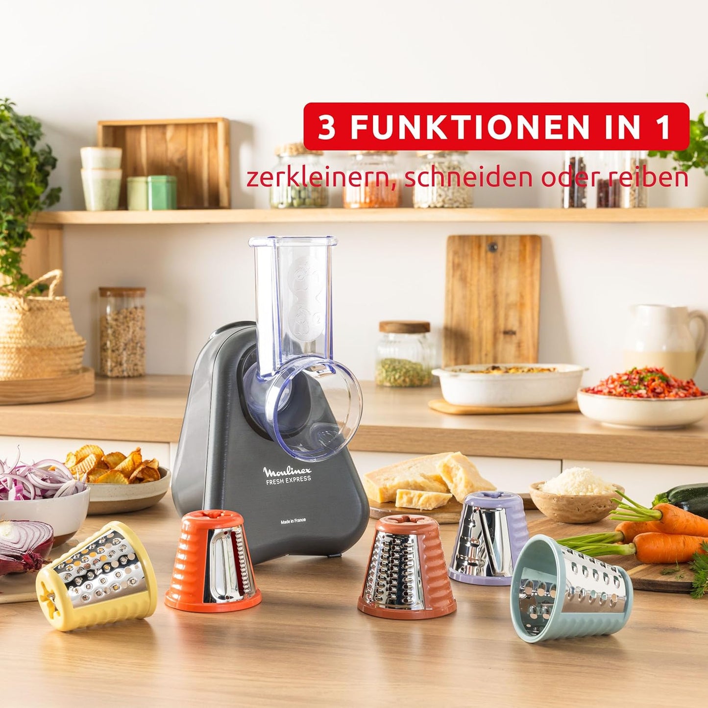 Elektrische Gemüsereibe Fresh Express, Fresh Express 5-in-1 | Grau