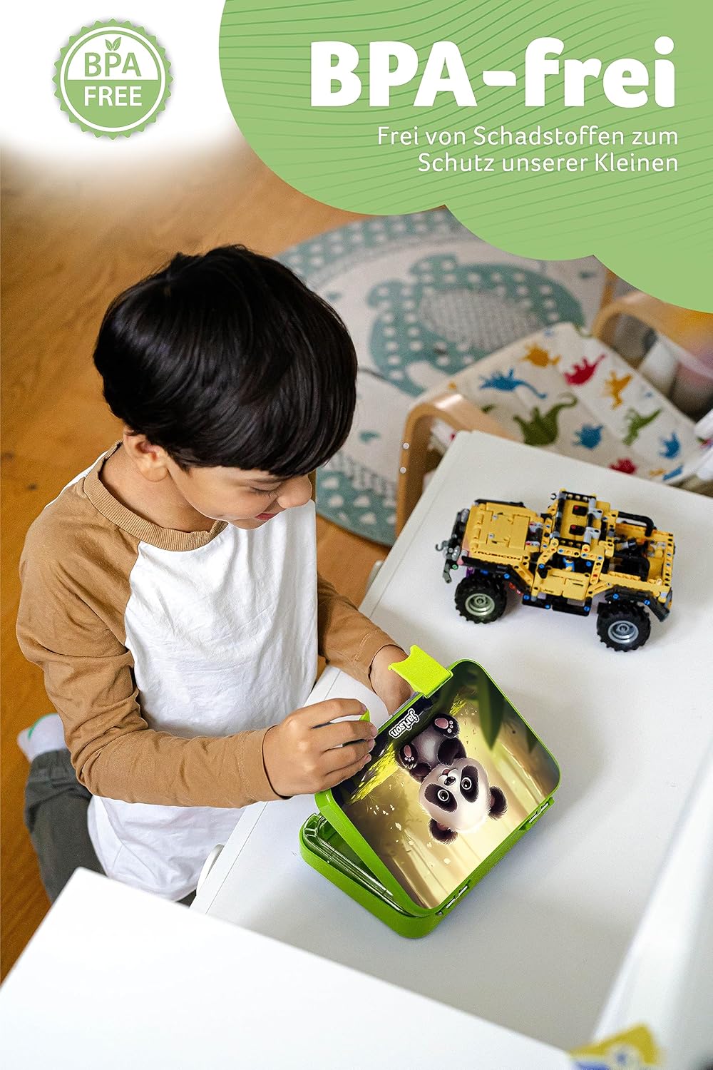 Auslaufsichere Bento Lunchbox mit Trennfächern Toni, Panda