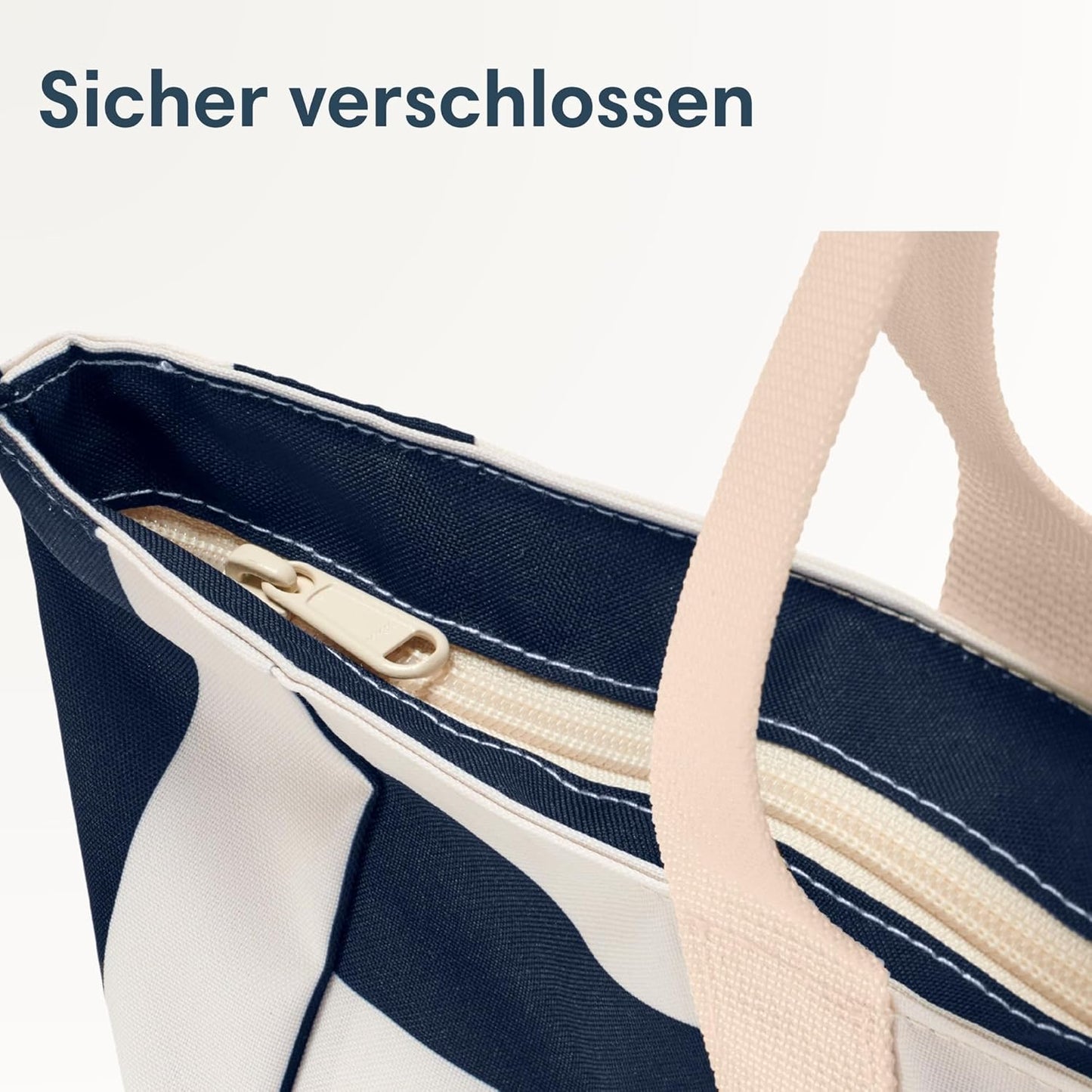 Strandtasche, Navy - Gestreift