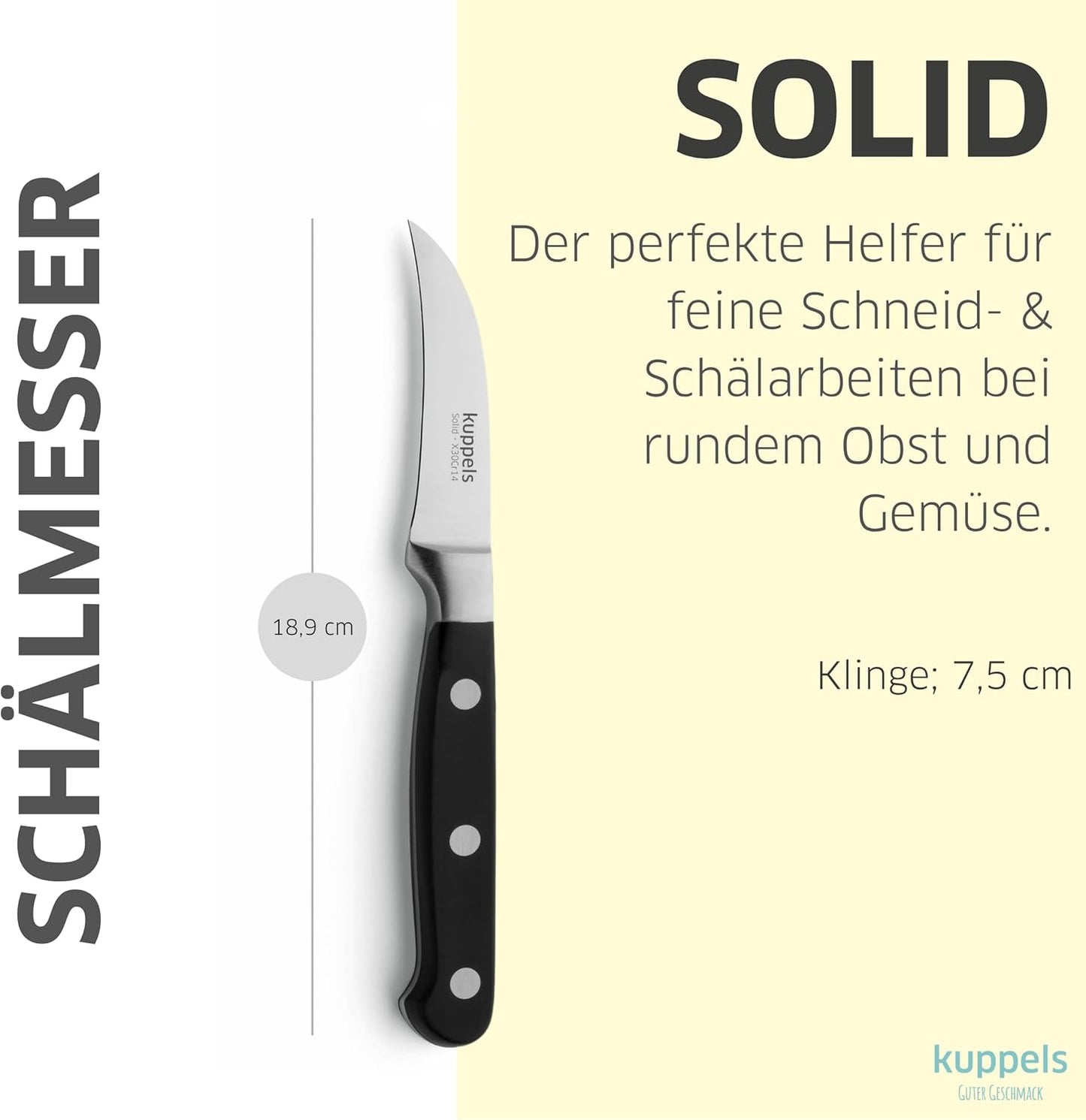 Solid Küchenmesser-Set, Küchenmesser Set 3tlg