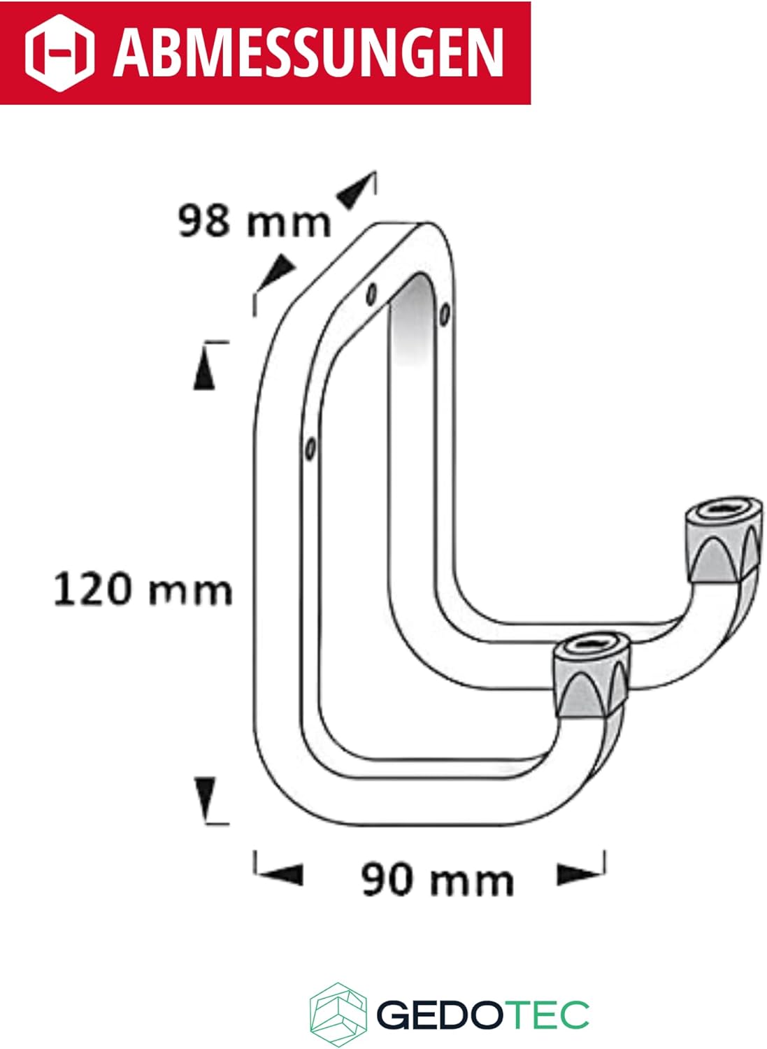 6er-Set Wandhalterung Gerätehaken, 6 90 mm