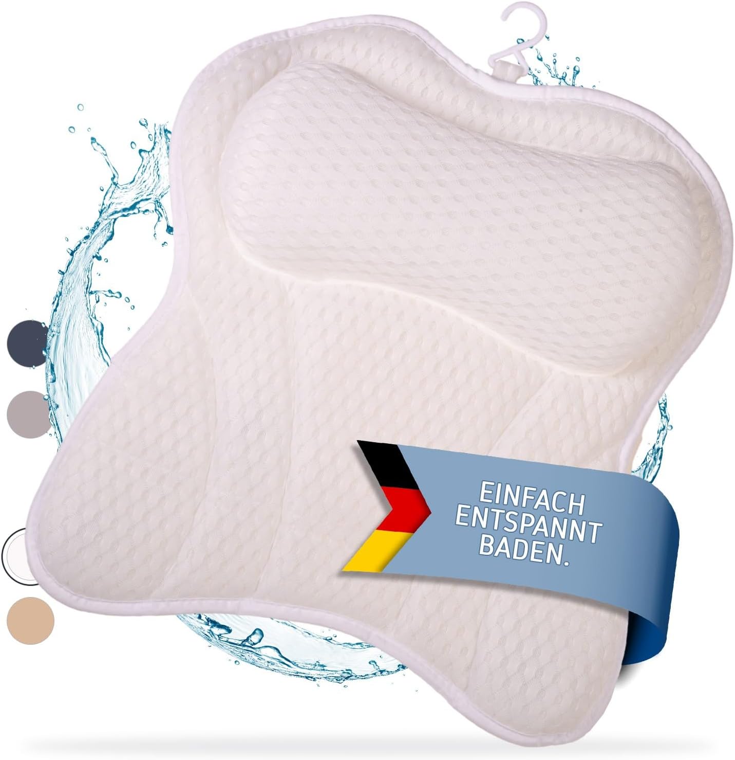 Ergonomisches Badewannenkissen, White