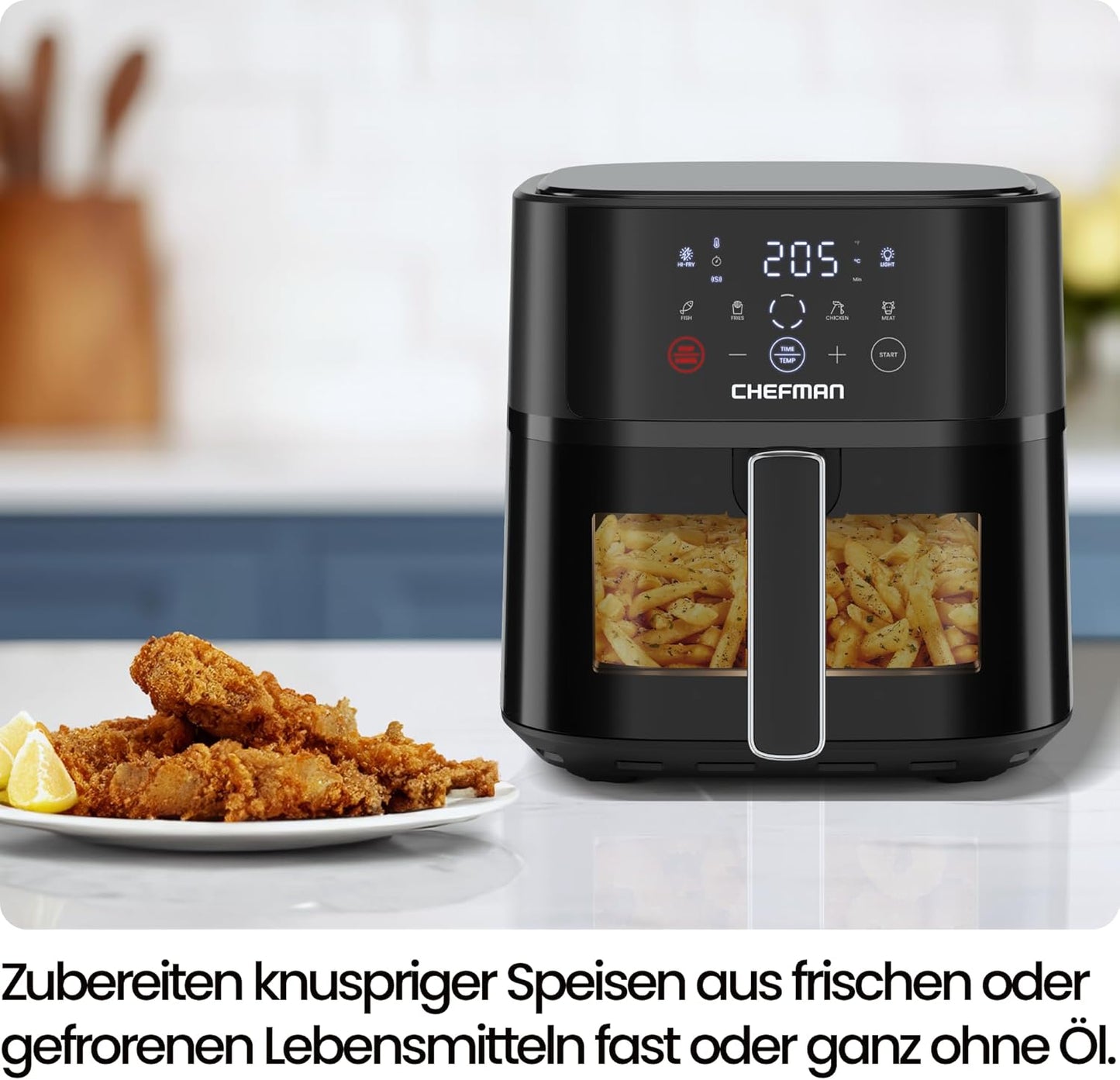 Heissluftfritteuse mit Sichtfenster, 5,7L Sichtfenster