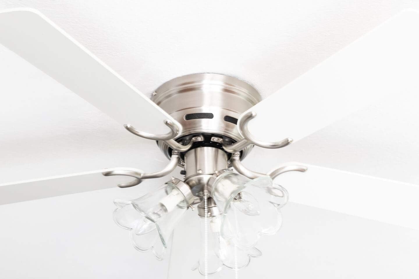 Deckenventilator Kisa mit Beleuchtung, Weiss / Ahorn