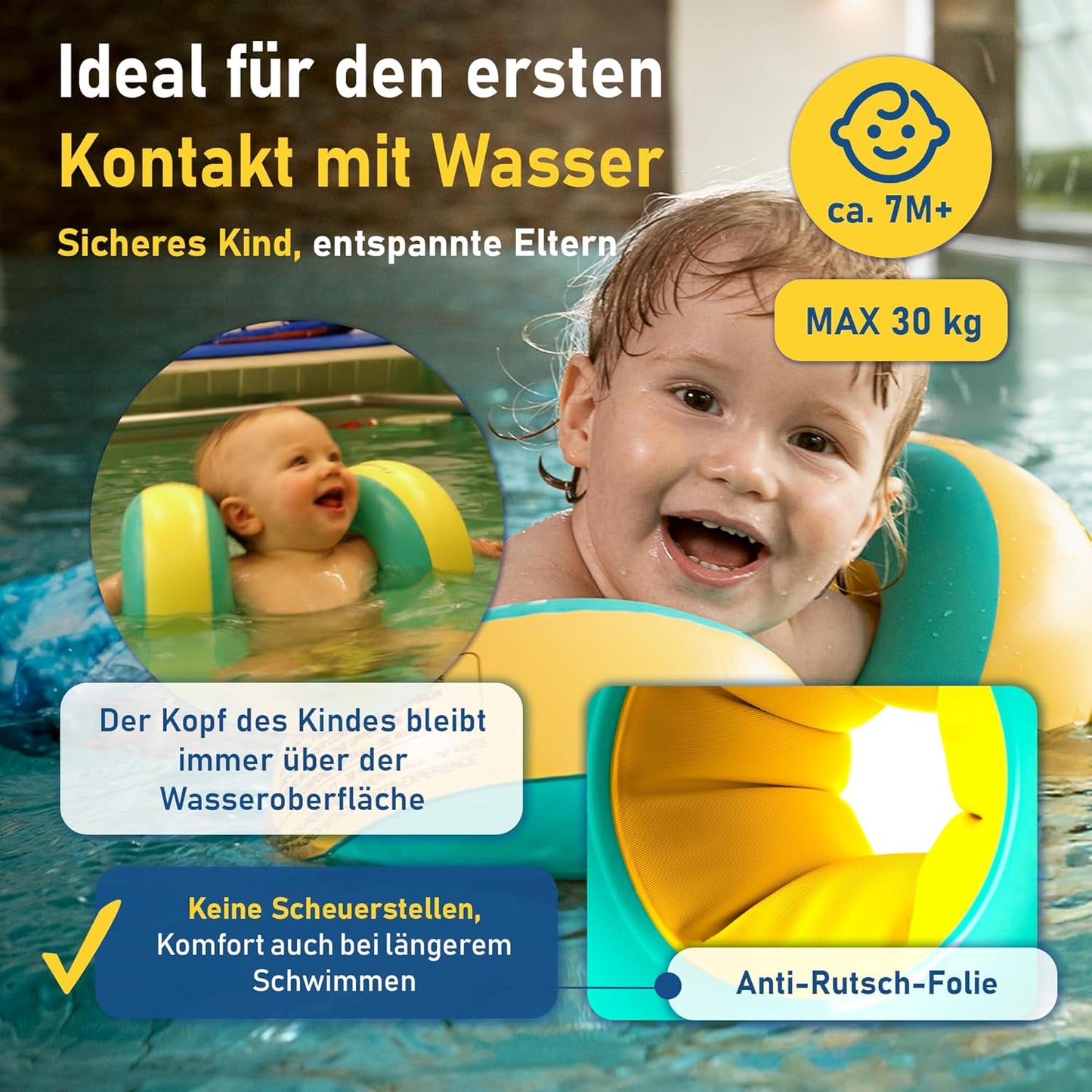 Schwimmflügel für Anfänger ab 7 Monaten