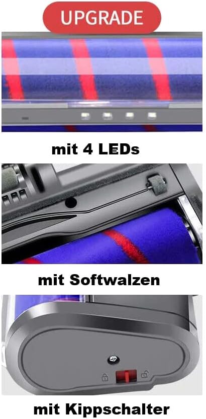 LED-Bodendüse mit Softwalze für Dyson