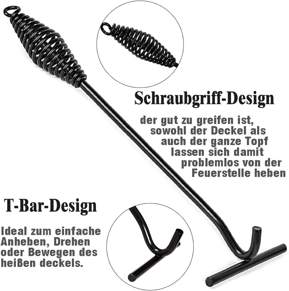 Dutch Oven Zubehör Set, 26cm Deckelheber und Untersetzer