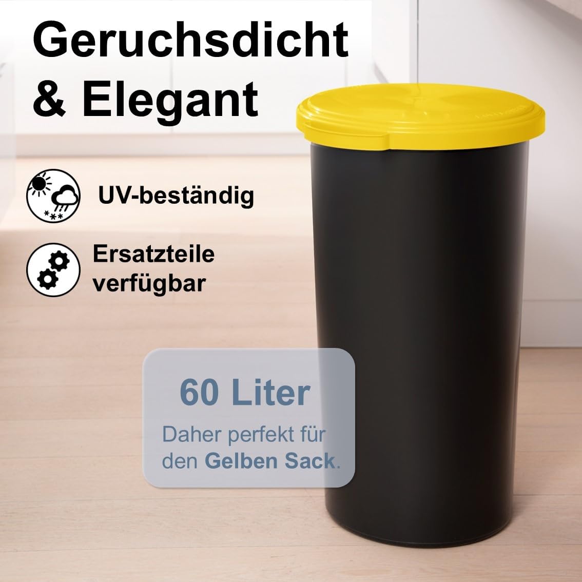 Müllsackständer, 60 Liter, Gelb