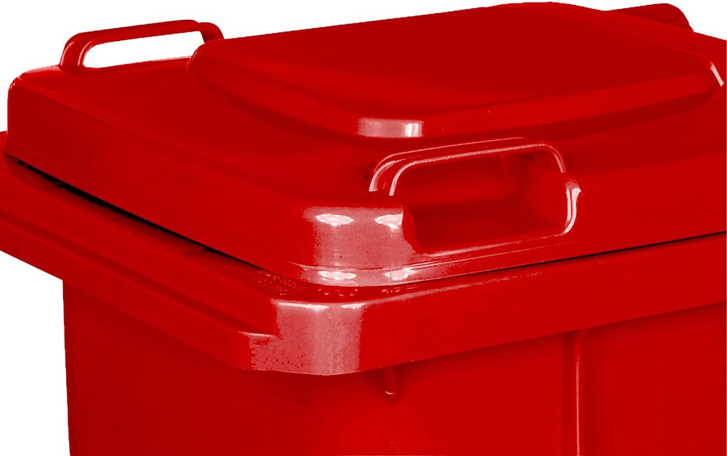 Mülleimer mit leisen Gummirädern, Rot/Grün