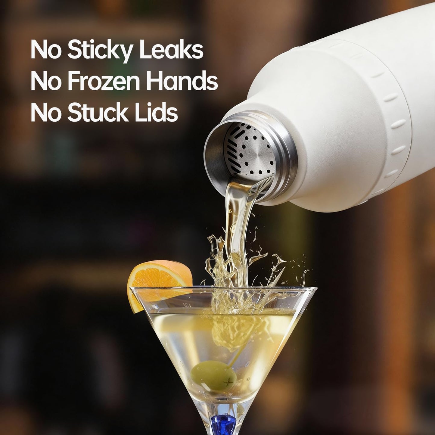 Cocktail Shaker Set, Weiss Mit Massskala