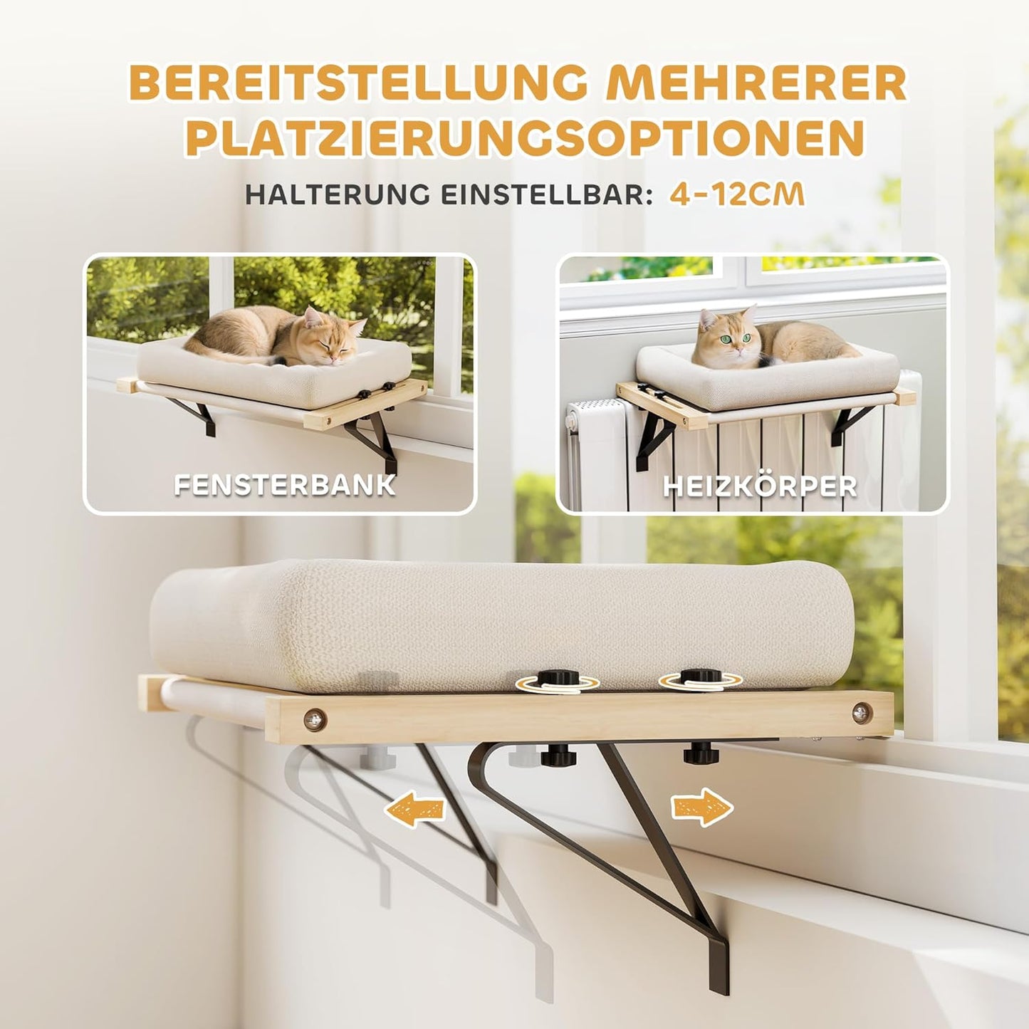 Heizkörper-Katzenliege mit abnehmbarem Kissen