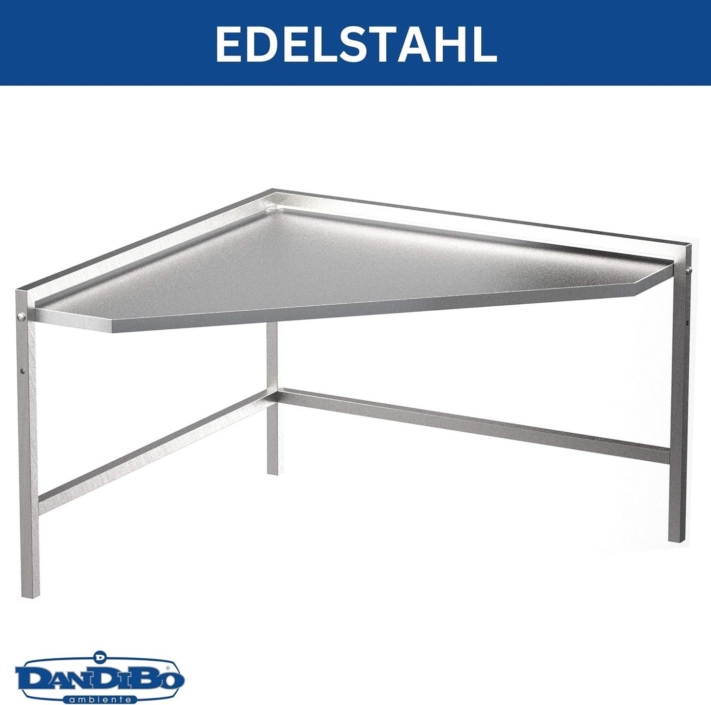 Mikrowellen-Eckregal, Edelstahl/Silber