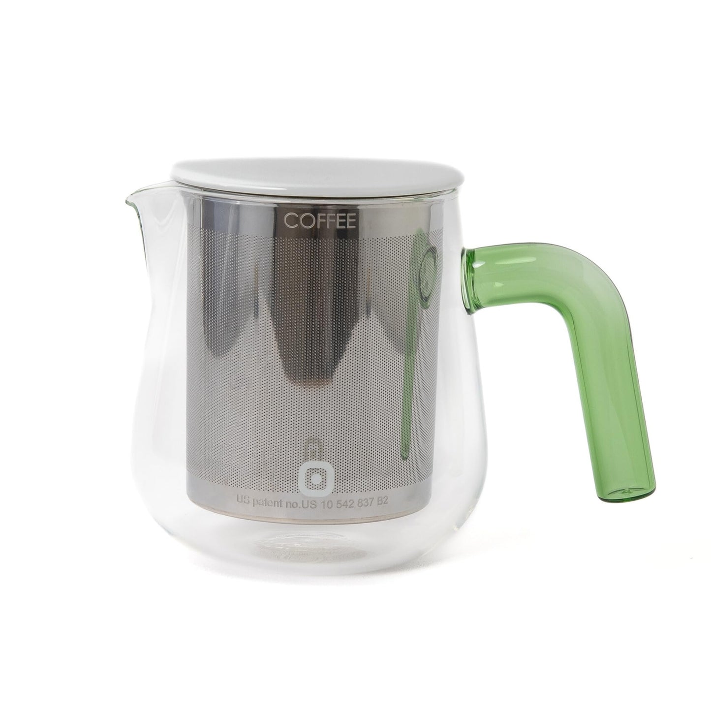 X-Tract Glas Kaffeekanne mit Edelstahlfilter 0,6l, Grün 0,6 Liter