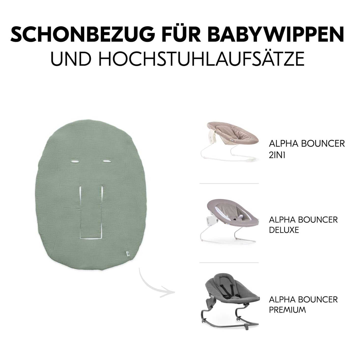 Schonbezug für Babywippen und Hochstuhlaufsätze, Sage