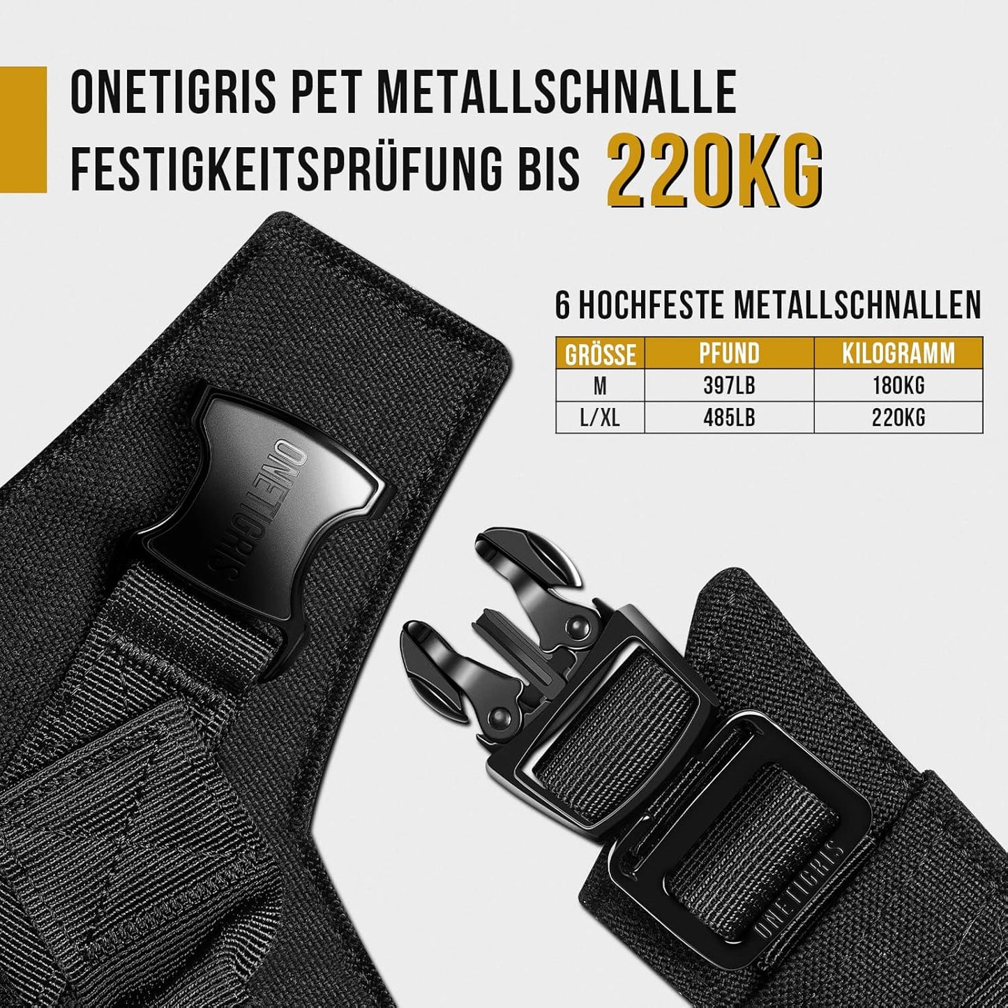 Taktisches Hundegeschirr, Schwarz XL:39-64kg(Hals:51-74cm, Brust:79-102cm)