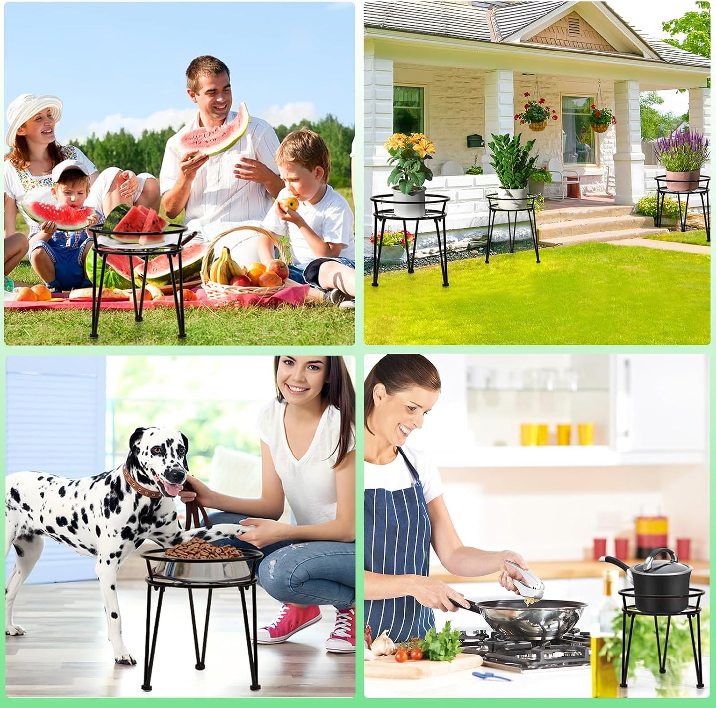 3er-Set Pflanzenständer, 3er-Pack, Schwarz