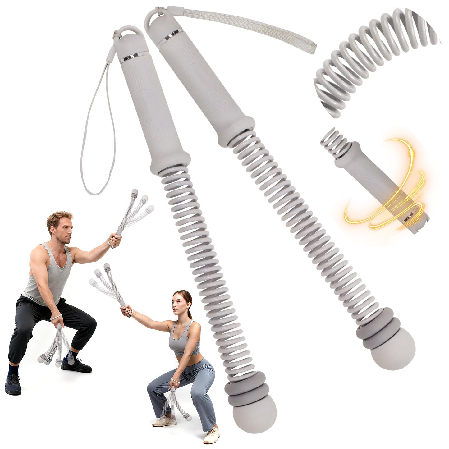 Verstellbare Battle Ropes, Grau