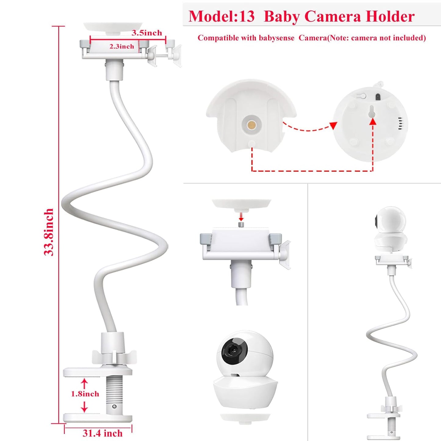 Babyphone Halterung für Babysense S2/V43, 33 Zoll für Babysense S2/V43