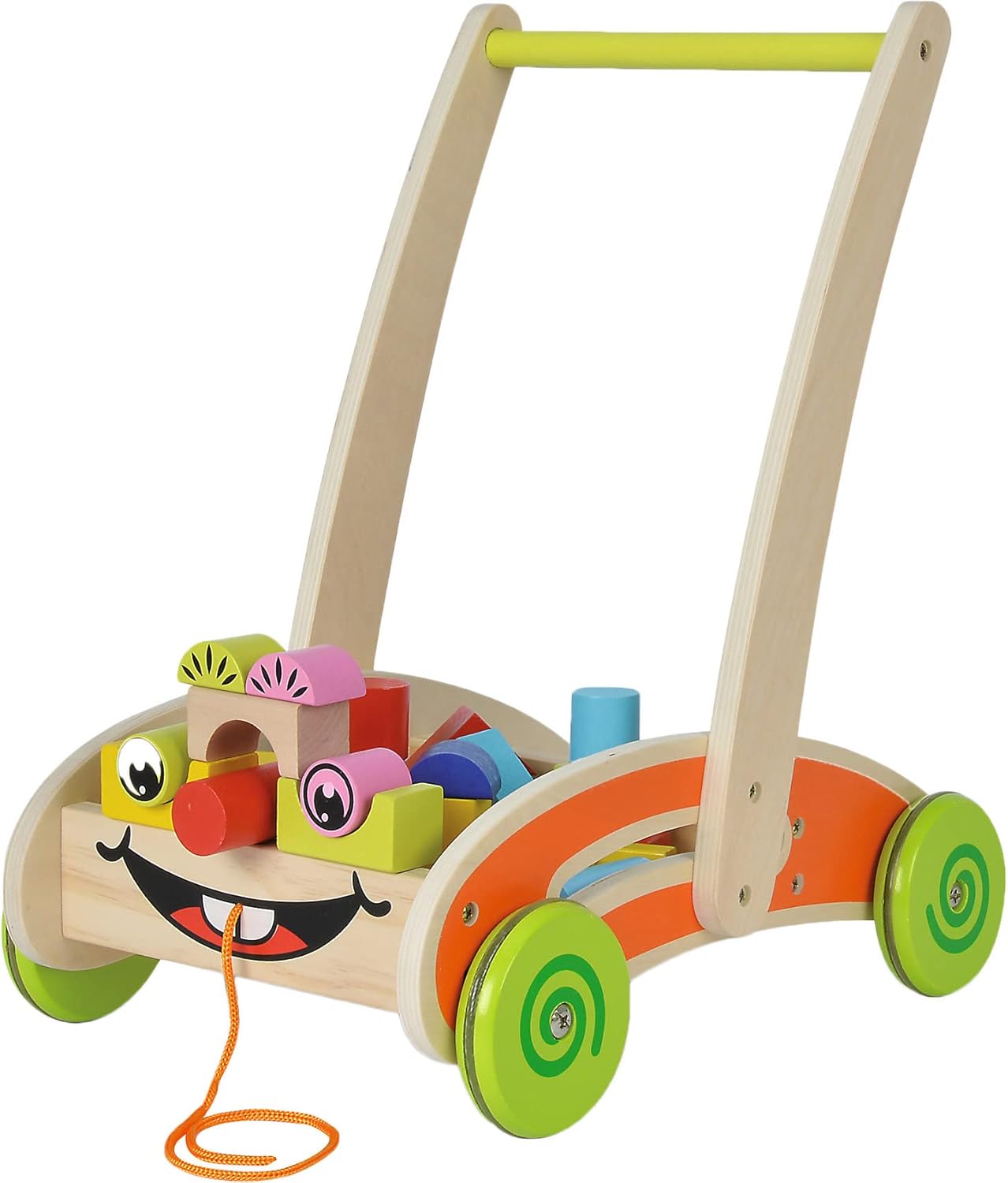 Lauflernwagen mit Holzbausteinen