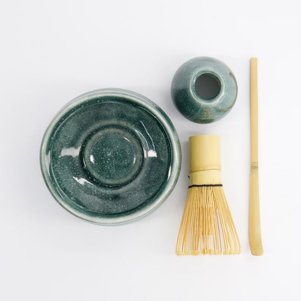 4-teiliges Matcha-Set für Teezeremonien, Türkisgrün