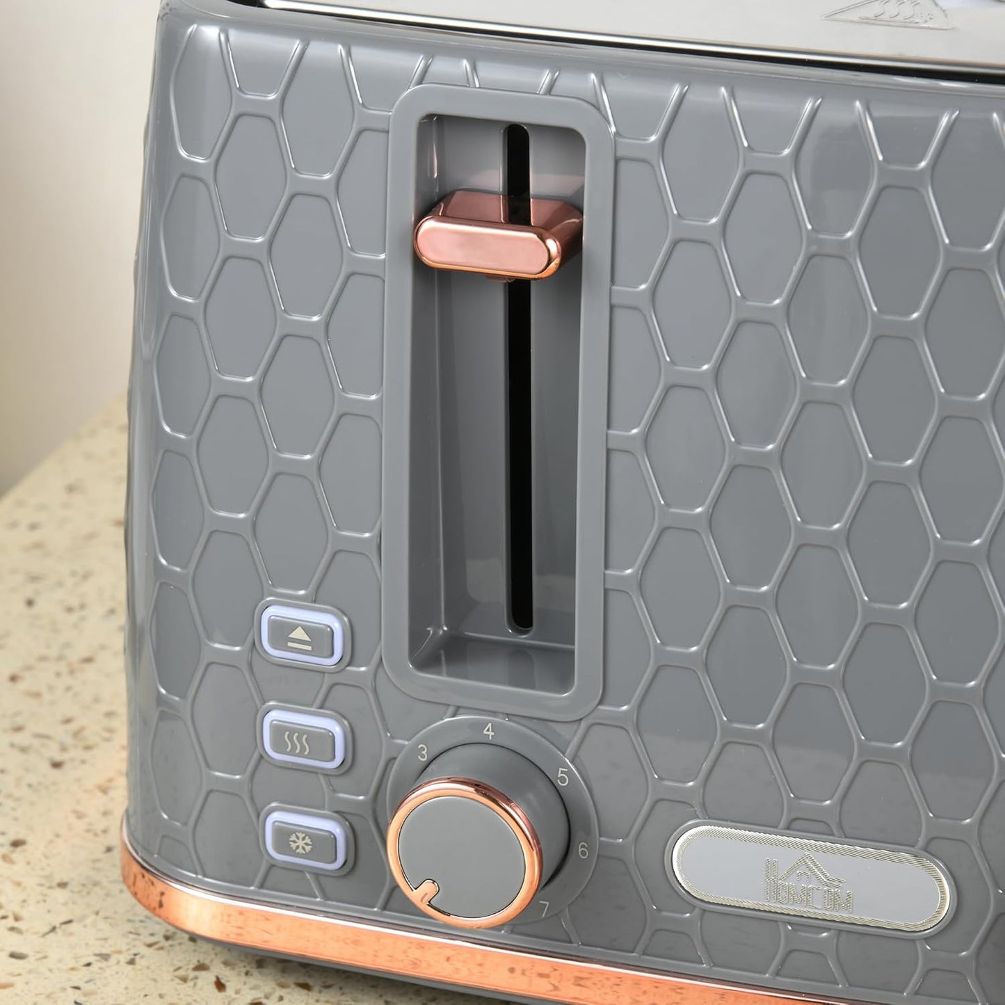 Frühstücksset mit Wasserkocher und Toaster, Grau