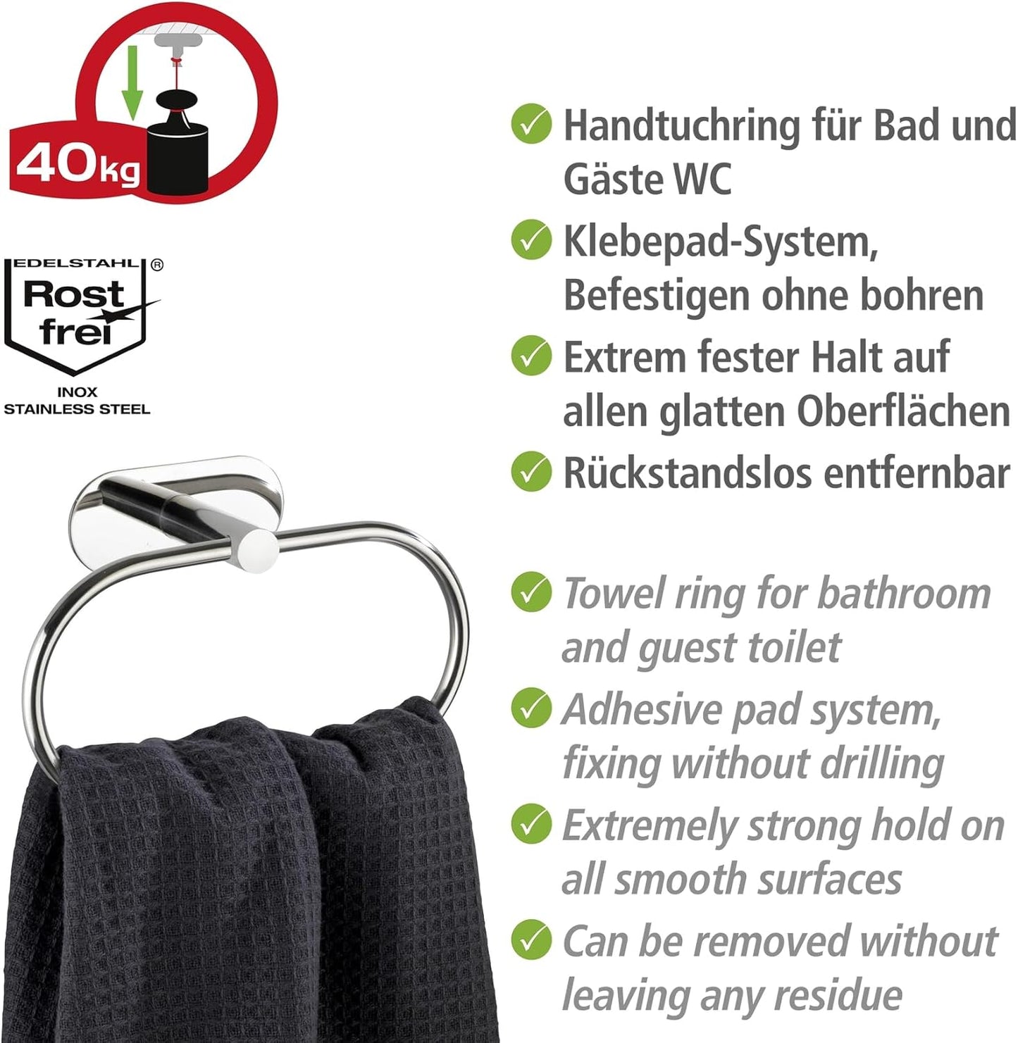 Handtuchring Orea Shine, Silber Glänzend