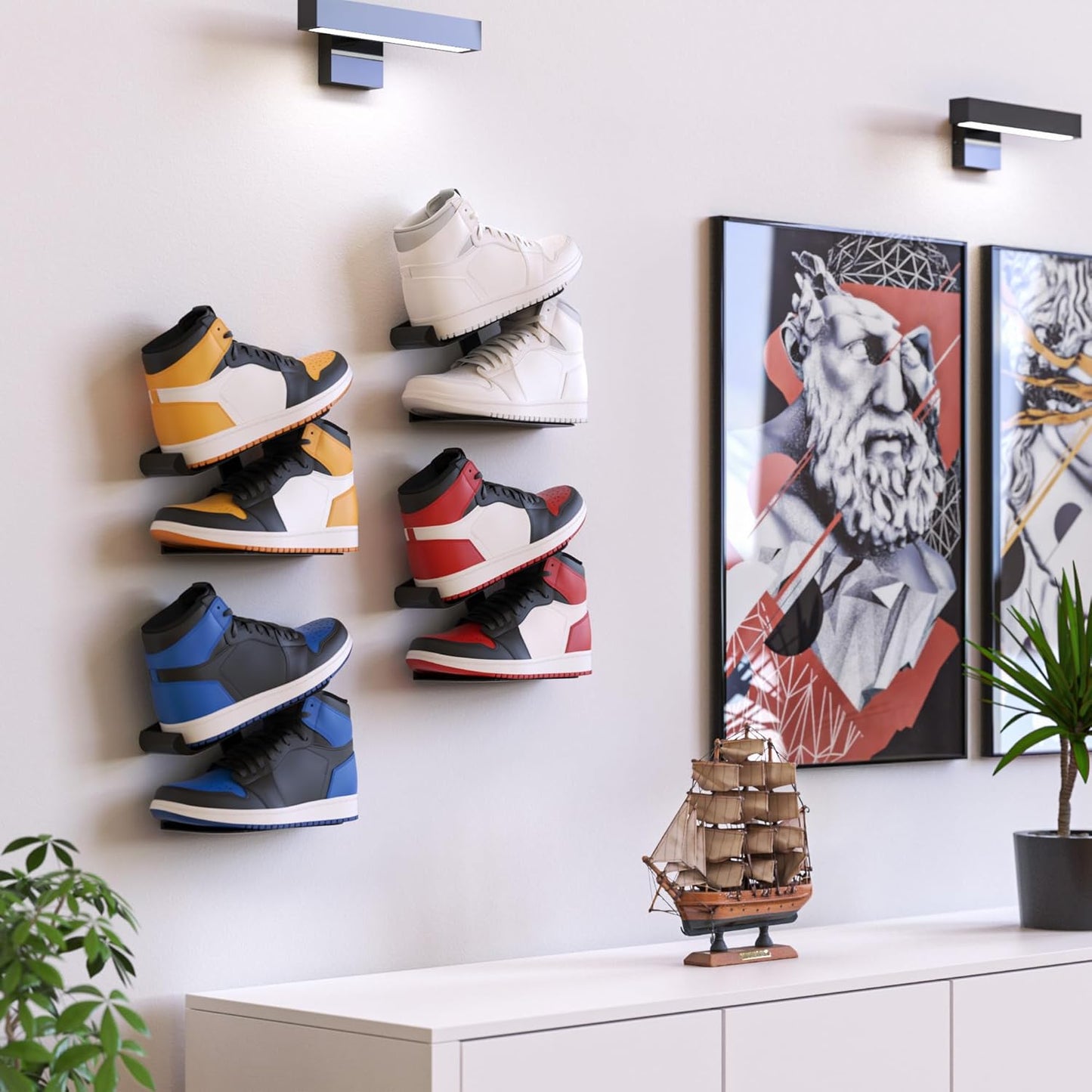 Sneaker Wandhalterung, 1 Stück Schwarz