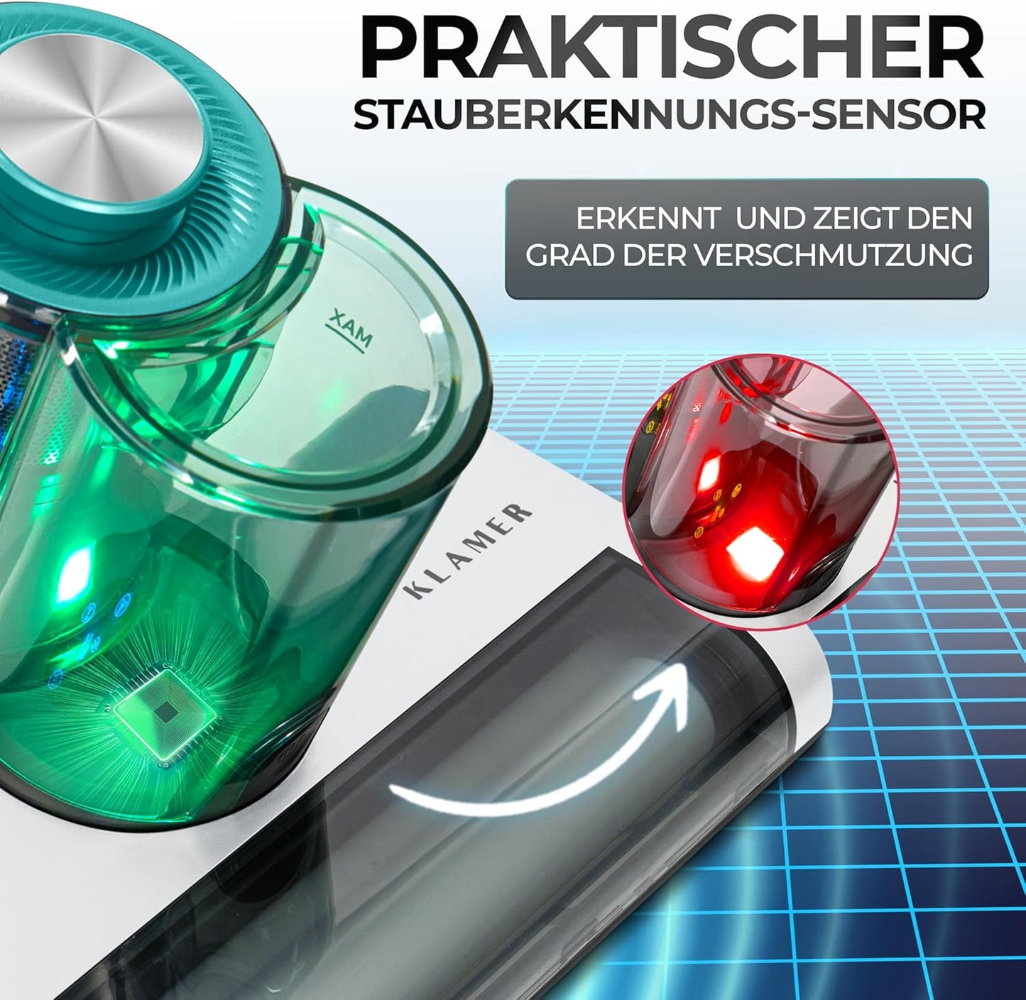 Milbensauger mit UV-Licht & HEPA-Filter, Weiss