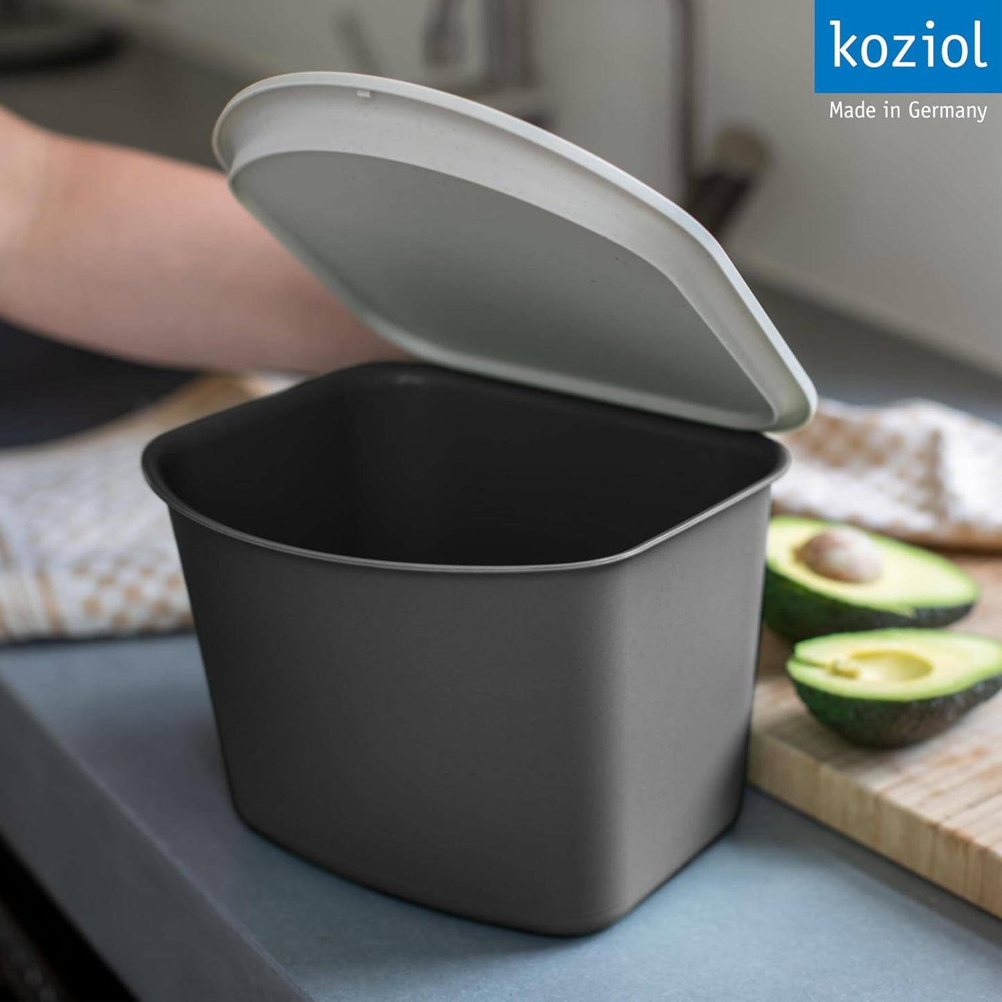 Bibo Komposteimer mit Deckel, nature ash grey