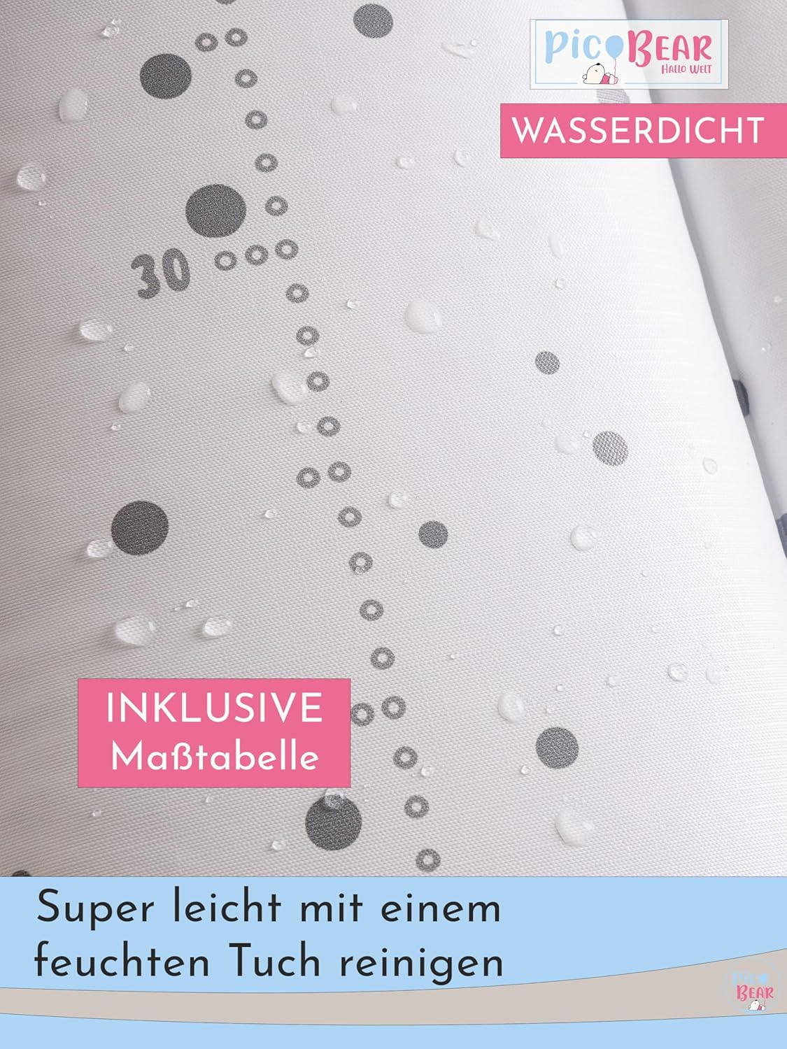 Wickeltischauflage Punkte-Design, 85 x 72 cm, 85x72 cm (1er Pack) Punkte weiß-anthrazit