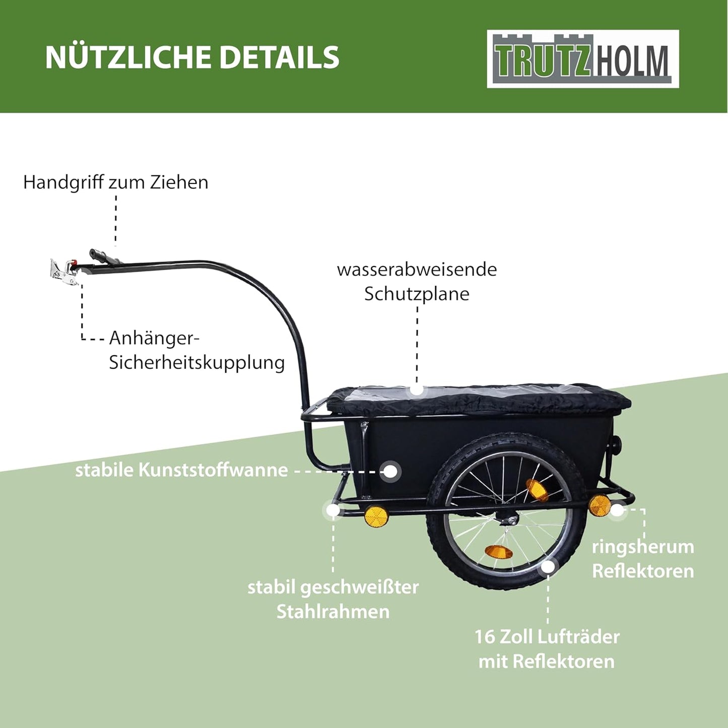 Lastenanhänger und Handwagen 90L mit Kupplung