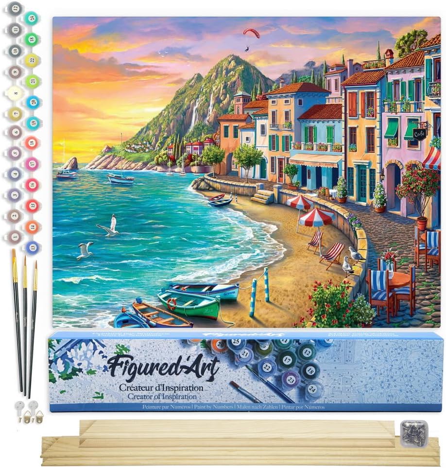 Malen nach Zahlen, Strandurlaub 40x50cm Mit Keilrahmen (nicht gespannt)
