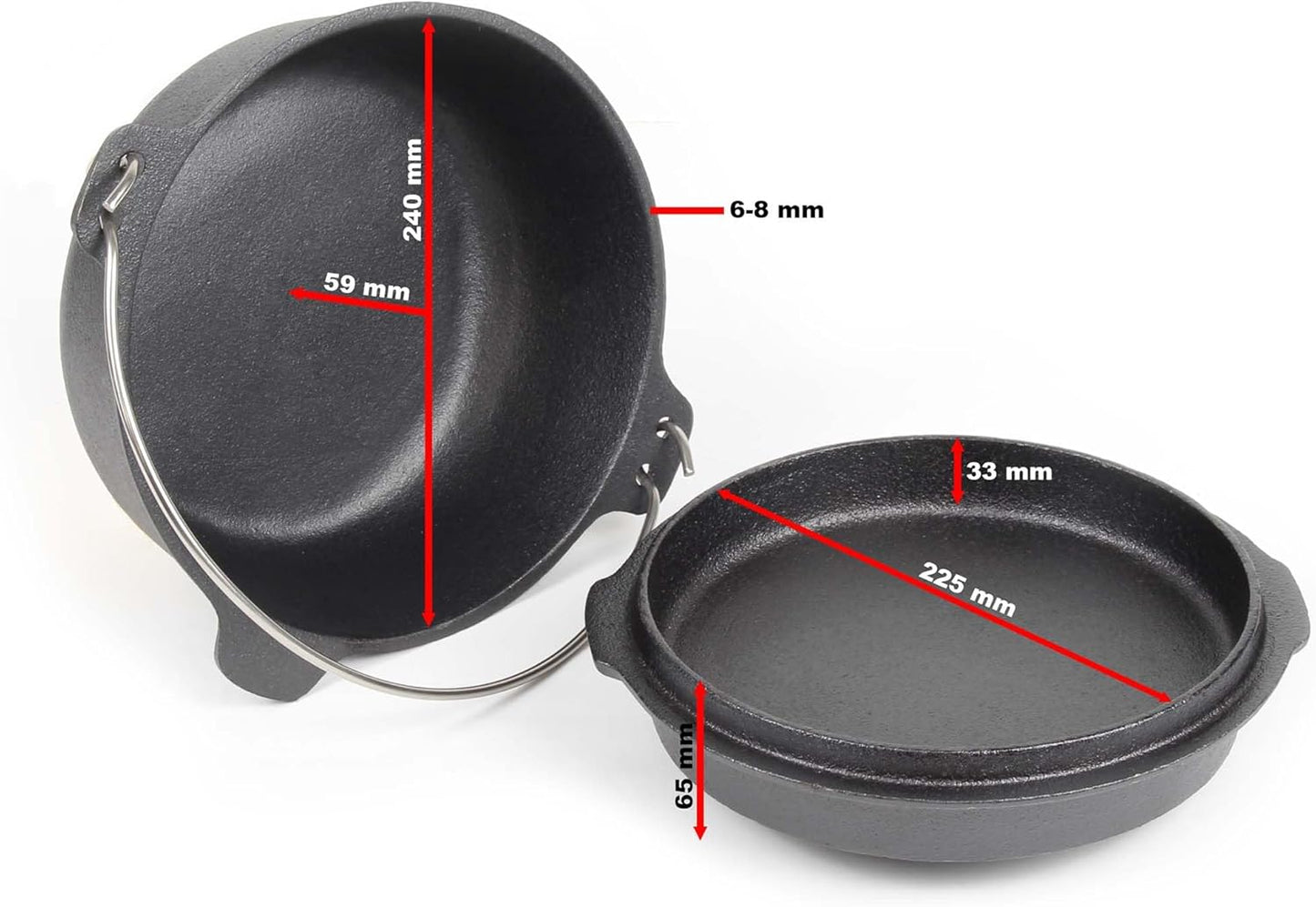 Dutch Oven Set (4l) mit Untersetzer und Deckelheber